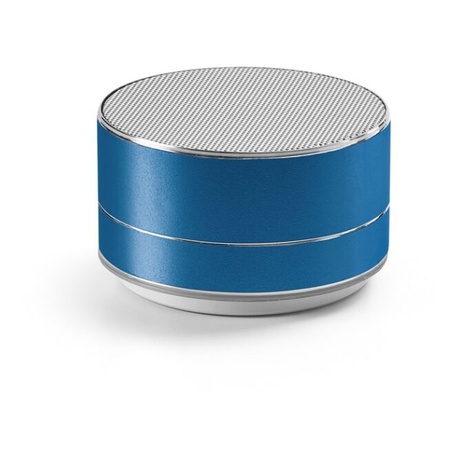 Technik-Werbemittel Lautsprecher FLOREY – blau – mit Gravur 3W Bluetooth 5.3 nachhaltig für das Homeoffice ø71x42mm