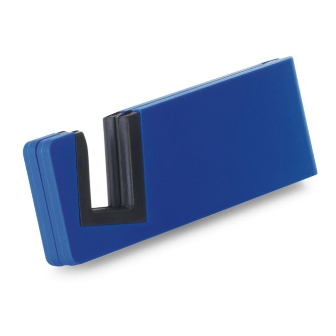 Werbeartikel Smartphone-Halter HOOKE – königsblau – mit Logo bedruckt für den Büroalltag, 89 x 30 x 9 mm, für Smartphones bis 12 mm Dicke