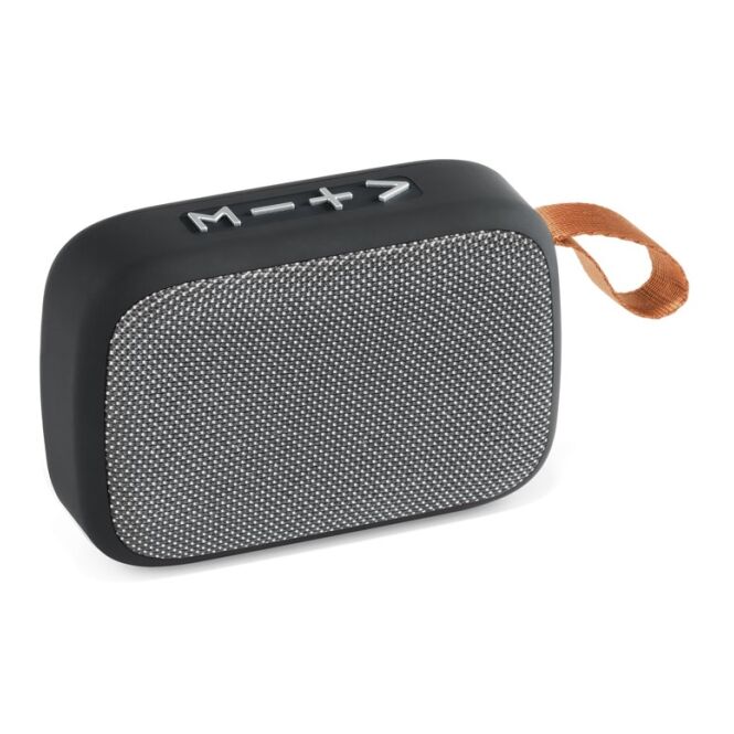 Kundengeschenk Bluetooth Lautsprecher GANTE – grau – mit Logo bedruckt 3W 300 mAh USB-C für das Homeoffice 120 x 80 x 40 mm