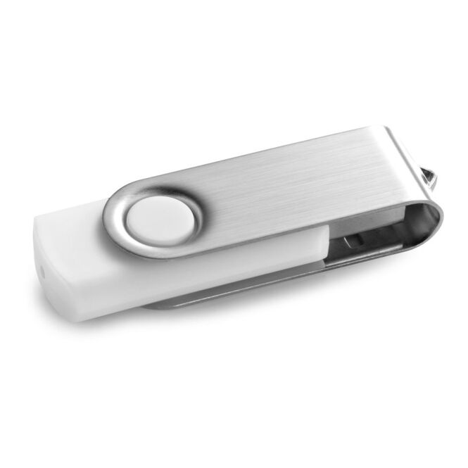 Werbeartikel USB-Stick Claudius 16GB – weiss – mit Logo bedruckt für IT-Messen und den täglichen Einsatz im Büro