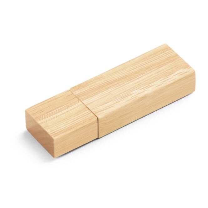 Mitarbeitergeschenk USB-Stick VENTER – naturhell – mit Logo bedruckt nachhaltig 8 GB USB 2.0 für das Büro