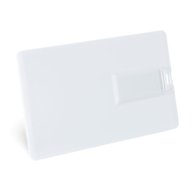 Werbeartikel USB-Stick WALLACE 8 GB USB 2.0 – weiss – mit Logo bedruckt im Kreditkartenformat 86x54x3 mm für IT-Messen