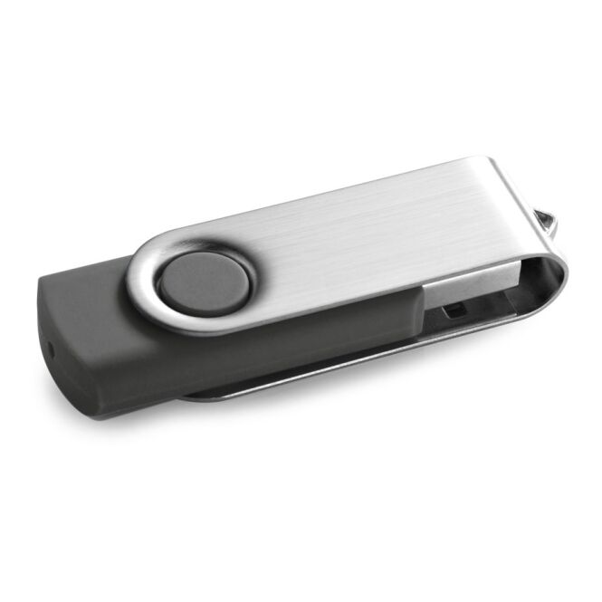 Mitarbeitergeschenk USB-Stick CLAUDIUS 8 GB – grau – mit Logo bedruckt USB 2.0 56x19x10 mm für die Büroausstattung
