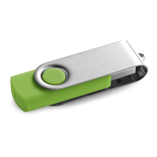 Werbeartikel USB-Stick CLAUDIUS 8 GB – hellgrün – mit Logo bedruckt als Messe-Streuartikel für Datentransfer 56 x 19 x 10 mm