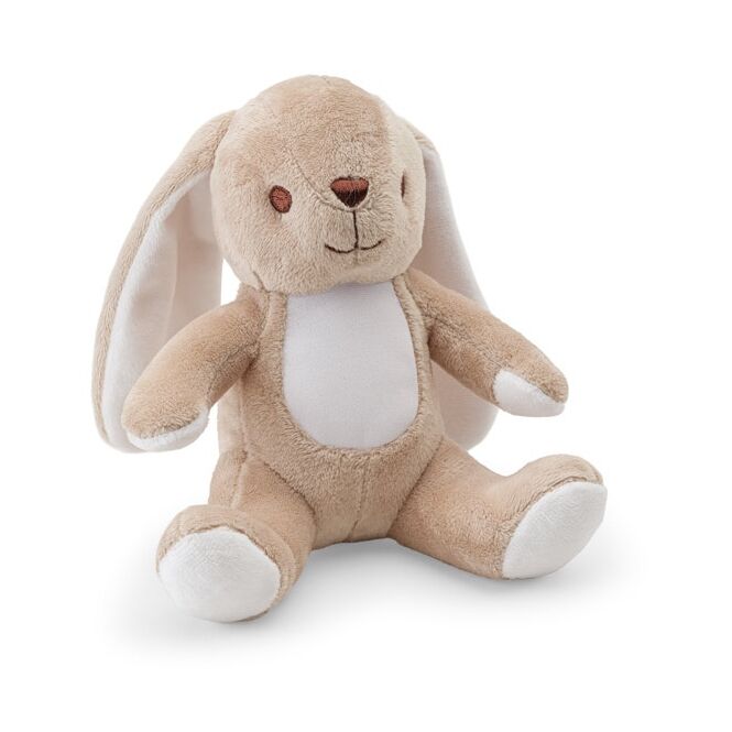 Werbeartikel Plüschtier BUGS – beige – mit Logo bedruckt 150 mm für Messen & Promotion