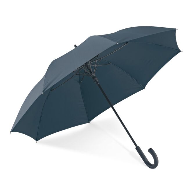 Kundengeschenk Automatikschirm ALBERT – blau – mit individuellem Logodruck sturmfest mit Windproof-System Ø 103 cm für den Empfang