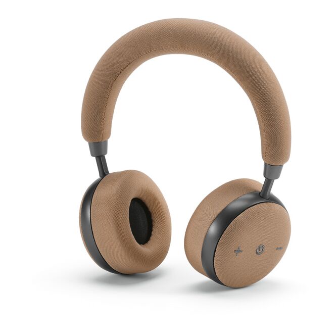 Firmengeschenk Kopfhörer Bell – champagnerfarben – mit Logodruck, ANC, 500mAh, 20h Laufzeit, nachhaltiges Audio-Gadget für CSR