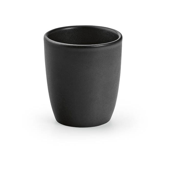 Kundengeschenk Espressotasse Amur – schwarz – mit Logodruck 80 ml für das Mitarbeiter-Onboarding