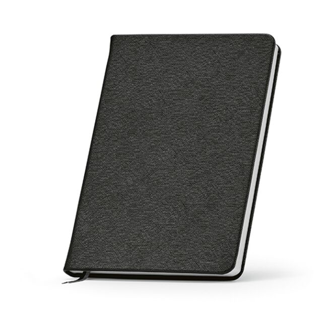 Mitarbeitergeschenk Notizbuch Wilde rPU – schwarz – mit Werbedruck 196 S. FSC-Papier 80gsm für nachhaltiges Journaling für CSR