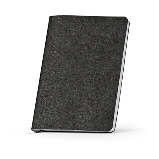 Firmengeschenk Notizbuch Sartre A5 – schwarz – mit individuellem Werbedruck 196 S. FSC-Papier 80gsm rPU nachhaltiges Journal CSR