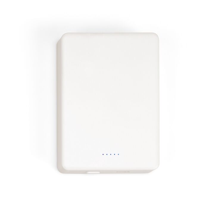 Premium-Werbeartikel Hooke Powerbank – weiss – mit Logo bedruckt 10.000 mAh 22,5W 15W kabellos für das Mitarbeiter-Onboarding