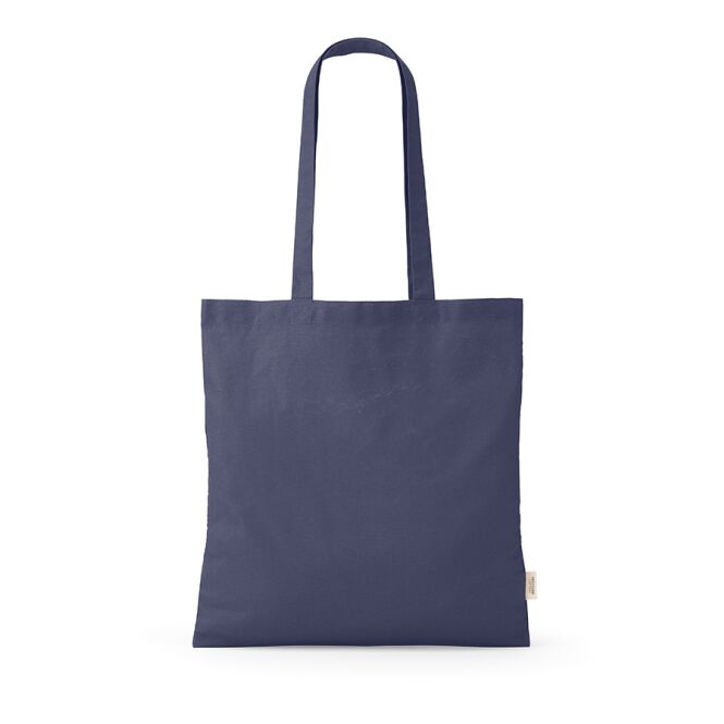 Mitarbeitergeschenk Einkaufstasche Everest – marineblau – mit Logodruck 140g/m² 38x40cm 11L Stoffbeutel für Firmenauftritt