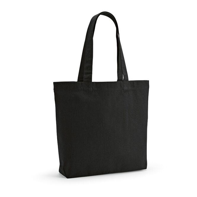 Firmengeschenk Einkaufstasche Kilimanjaro – schwarz – mit Logodruck 19L 46x38x10cm aus rPET-Baumwolle nachhaltiger Stoffbeutel