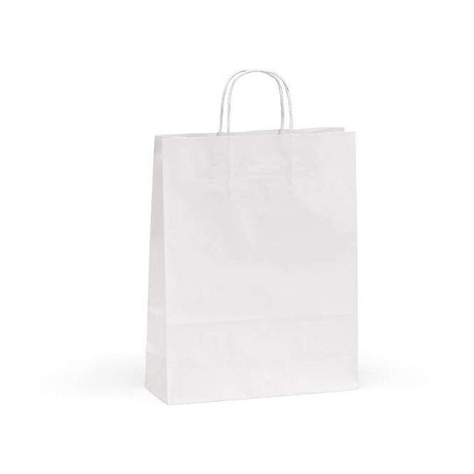 Mitarbeitergeschenk Tasche Etna – weiss – mit Logodruck 180gsm 50% rPET 50% recycelte Baumwolle Made in Europe nachhaltiger Beutel