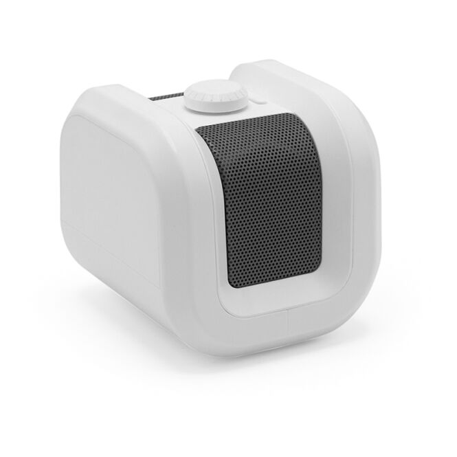 Premium-Werbeartikel Bluetooth Lautsprecher Boomz – weiss – mit Logo bedruckt 800 mAh 5W TWS USB-C nachhaltig für das Homeoffice