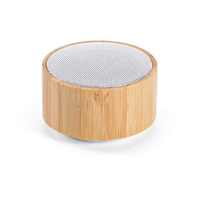 Premium-Werbeartikel Bluetooth Lautsprecher Einstein – beige – mit Logo bedruckt nachhaltiges Öko-Tech für das Homeoffice 3W 400mAh