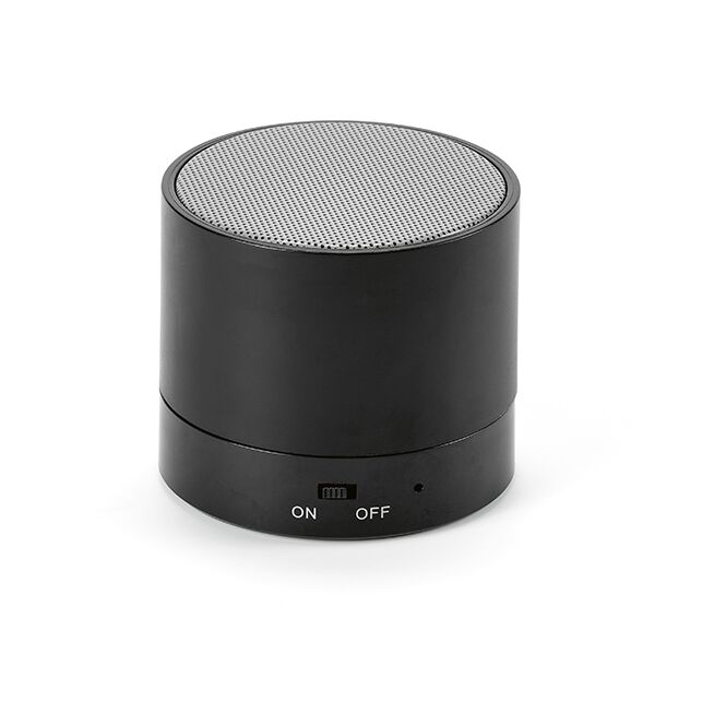 Kundengeschenk Bluetooth Lautsprecher Gauss – schwarz – mit Logo bedruckt 3W 300mAh rABS Öko-Tech für das Mitarbeiter-Onboarding