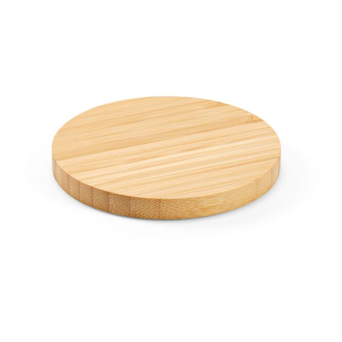 Firmengeschenk Wireless Charger Kepler – beige – mit Gravur nachhaltig 15W USB-C-Anschluss für das Homeoffice