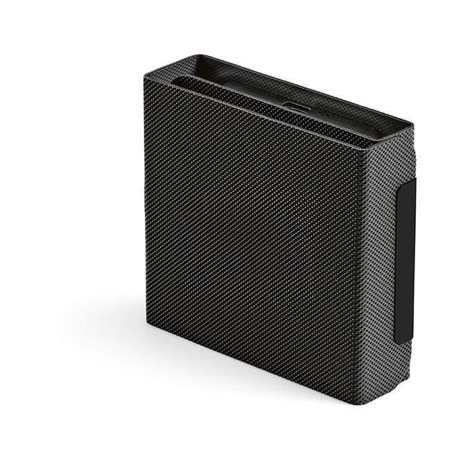 Premium-Werbeartikel Wireless Charger Linnaeus – schwarz – mit Logo bedruckt 15W USB-C-Anschluss für das Mitarbeiter-Onboarding