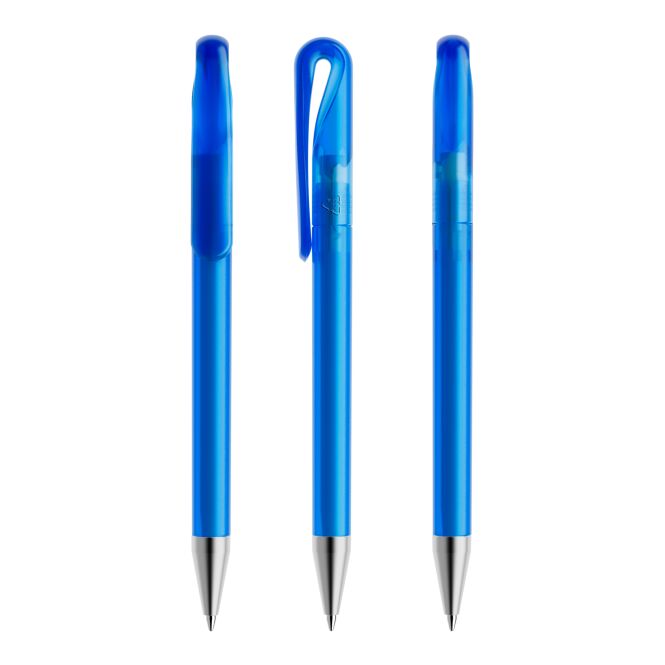 Werbeartikel Prodir DS1 Drehkugelschreiber – blau – mit Logo bedruckt, nachhaltig, blau schreibend für den Büroalltag