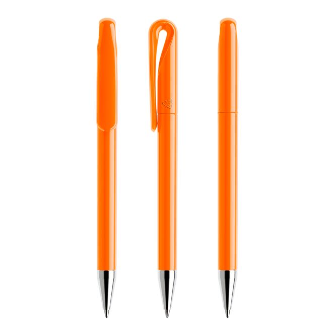 Werbeartikel Kugelschreiber Prodir DS1 – orange – mit Logo bedruckt 5000m Schreiblänge aus 50% Rezyklat hochwertiger Schreibstift
