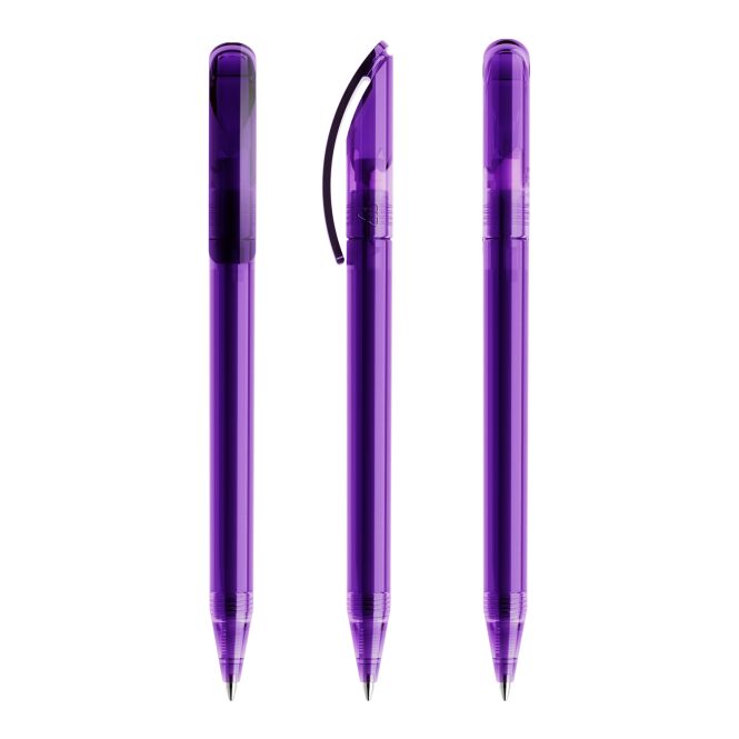 Streuartikel Prodir DS3 Drehkugelschreiber – violett – mit Logo bedruckt, nachhaltig, blau schreibend, für den Büroalltag