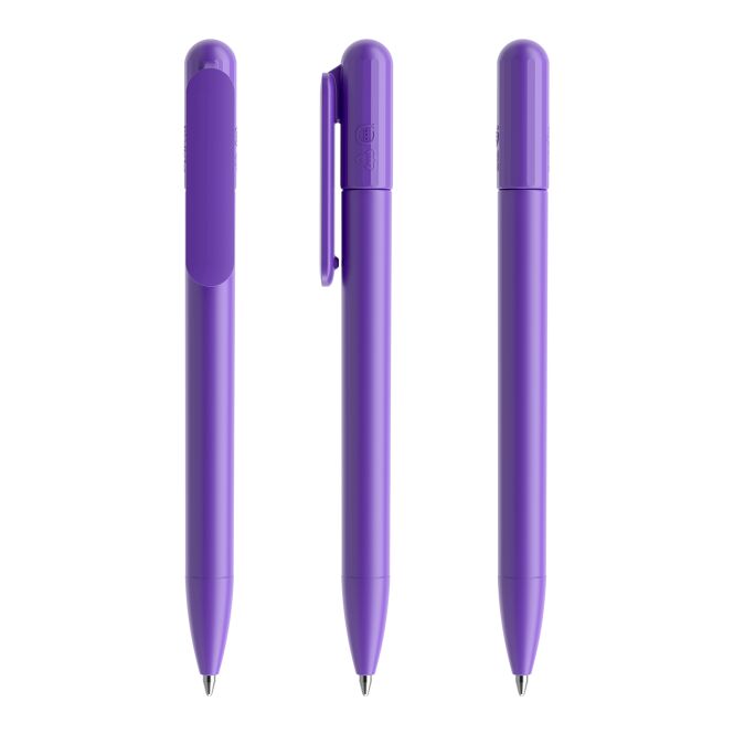 Werbeartikel Prodir DS6 Drehkugelschreiber – violett – mit Logo bedruckt, nachhaltig, 124,6 mm, blau schreibend für den Büroalltag