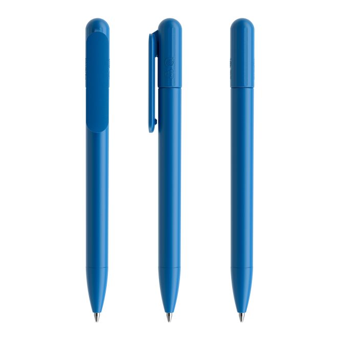 Werbegeschenk Prodir DS6 Drehkugelschreiber – blau – mit Logo bedruckt 124,6 mm nachhaltig blau schreibend für den Büroalltag