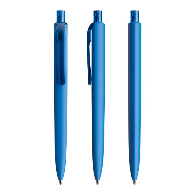 Werbeartikel Prodir DS8 Druckkugelschreiber – blau – mit Logo bedruckt nachhaltig blau schreibend für den Büroalltag