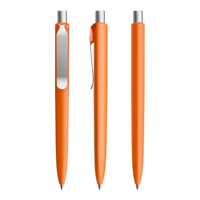 Werbeartikel Prodir DS8 Druckkugelschreiber – orange-silber – mit Logo bedruckbar blau schreibend für die Büroausstattung