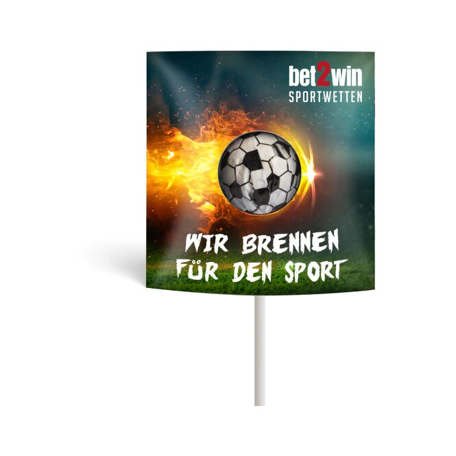 Werbeartikel Fußball Kugellolly in Klemmkartonage – deutschlandfarben – mit Logo bedruckt für Messen und Events an potenzielle Kunden