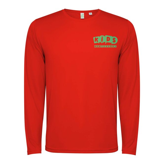 Werbeartikel Langarm-Shirt Estoril – rot – mit 48h Express-Logodruck 8, hochwertiges Funktionstextil für den Firmenauftritt