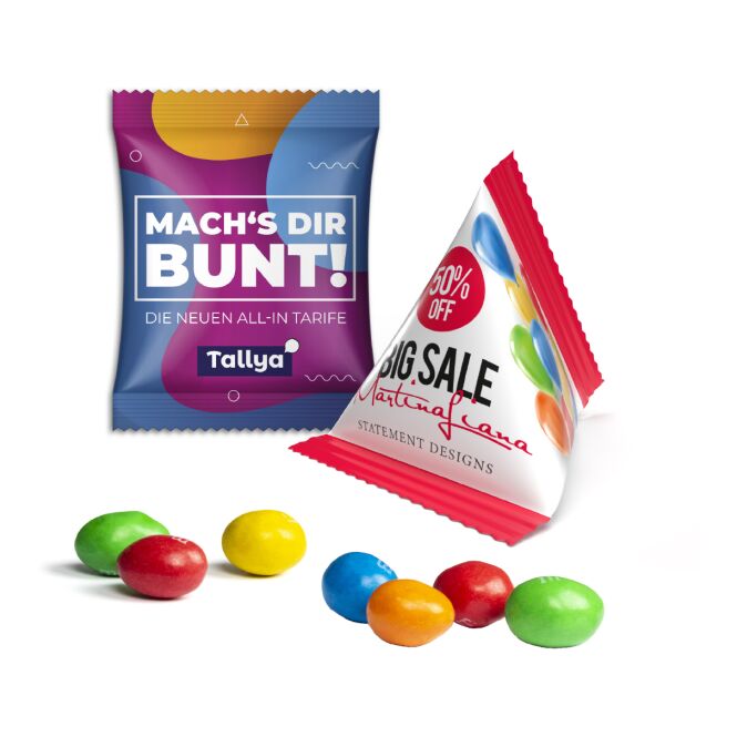 Werbeartikel M&M's Peanuts – weiss – mit Logo bedruckt 10g als Streuartikel für Messen und Events zur Kundenbindung und Mitarbeiterfreude