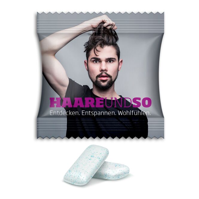 Streuartikel Wrigley´s Extra Professional Strong Mint Kaugummis – strong mint – mit Logo bedruckt 2 Stück als Werbemittel für Messen
