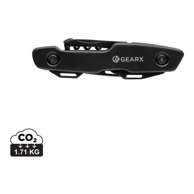Mitarbeitergeschenk Multitool Gear X – schwarz – mit hochwertiger Lasergravur 13 Funktionen vielseitiges Multifunktionswerkzeug