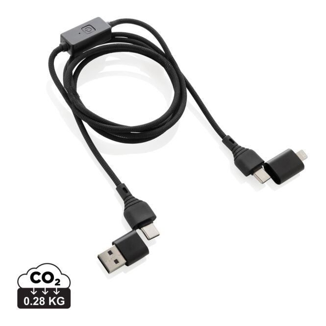 Werbeartikel Datalock RCS Ladekabel – schwarz – mit Logo bedruckt 60W 120cm nachhaltig Datensicherheit für den Büroalltag