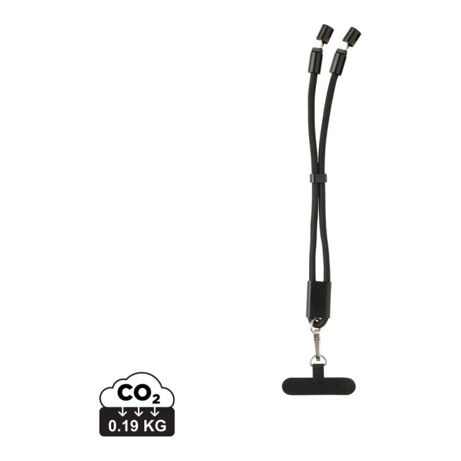 Streuartikel LoopAmp 60W Handgelenksband LoopAmp – schwarz – mit Logo bedruckt nachhaltig 60W USB-C für den Büroalltag