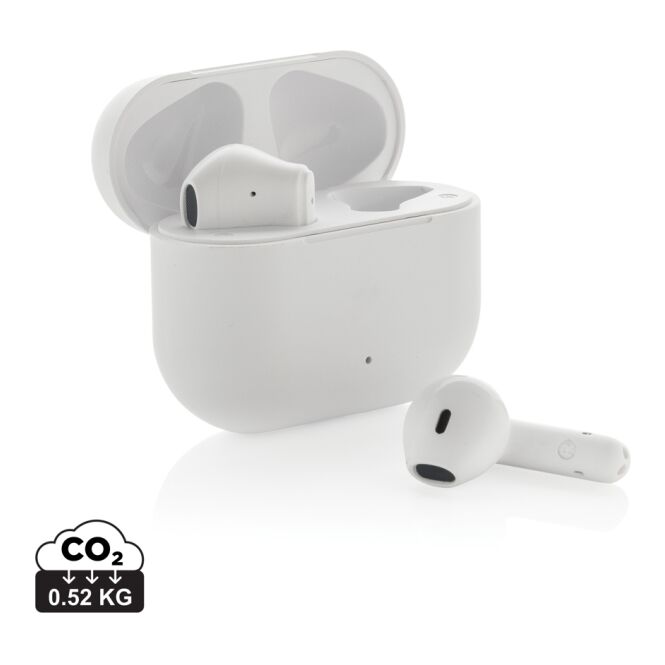 Premium-Werbeartikel Tunevo Bluetooth Kopfhörer – weiss – mit Logo bedruckt, nachhaltig, BT 6.0, USB-C, für das Mitarbeiter-Onboarding