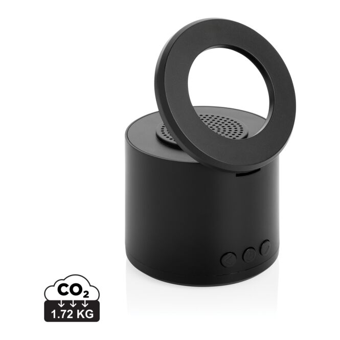 Firmengeschenk Magpulse 3W Bluetooth Lautsprecher – schwarz – mit Logo bedruckt nachhaltig 400mAh Akku für das Homeoffice