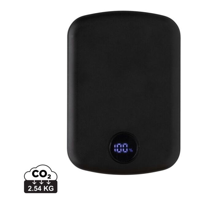 Premium-Werbeartikel MagBoost Powerbank 5.000mAh – schwarz – mit Logo bedruckt nachhaltig induktiv für das Mitarbeiter-Onboarding