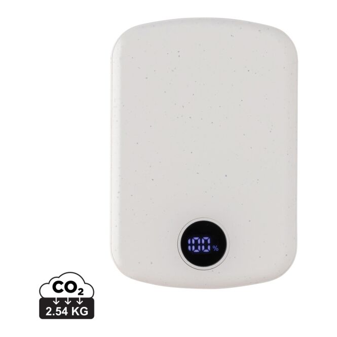 Kundengeschenk MagBoost 5.000mAh Powerbank – weiss – mit Logo bedruckt, nachhaltig, induktives 5W-Ladegerät, für das Mitarbeiter-Onboarding