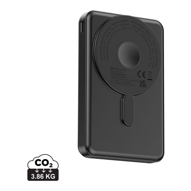 Firmengeschenk Powerbank Urban Vitamin Delano – schwarz – mit Logo bedruckt 10.000mAh 20W PD magnetisch für das Mitarbeiter-Onboarding