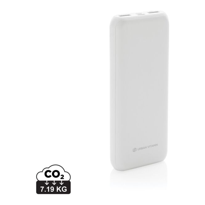 Premium-Werbeartikel Powerbank Urban Vitamin Pasadena – weiss – mit Logo bedruckt 20.000mAh 18W PD USB-C für das Mitarbeiter-Onboarding