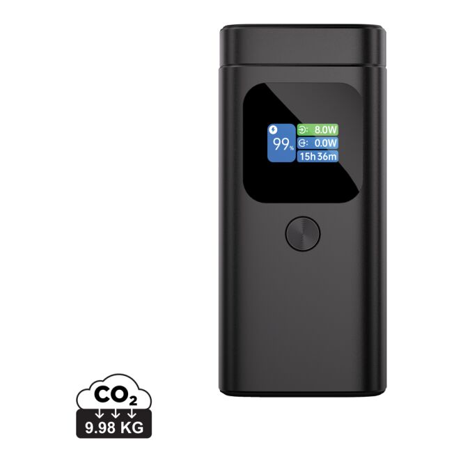 Premium-Werbeartikel Powerbank Urban Vitamin Sunnyvale – anthrazit – mit Gravur 100W 15.000mAh USB-C Magnetständer für das Mitarbeiter-Onboarding