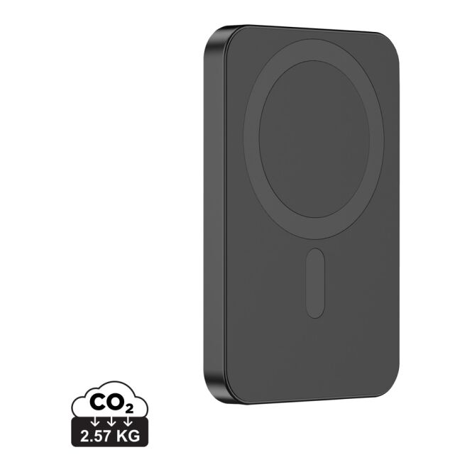 Premium-Werbeartikel Powerbank Urban Vitamin Richmond – schwarz – lasergraviert 5000mAh 15W Qi-Standard nachhaltig für das Mitarbeiter-Onboarding