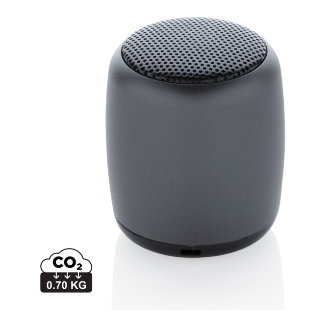 Firmengeschenk Bluetooth Lautsprecher Mini Aluminium – anthrazit – lasergraviert 3W 180mAh 3h Musik für das Homeoffice
