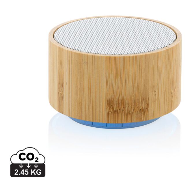 Firmengeschenk Bluetooth Lautsprecher Bambus – weiss – mit Logo bedruckt nachhaltig 3W 300mAh für das Büro