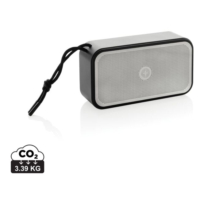 Premium-Werbeartikel Bluetooth Lautsprecher Swiss Peak – grau – lasergraviert 10W Subwoofer BT 5.3 für das Mitarbeiter-Onboarding