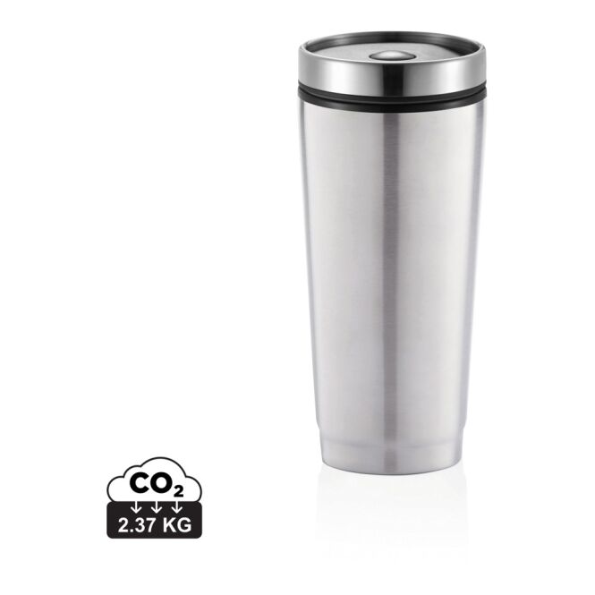 Kundengeschenk Thermobecher Shake-It – silber – lasergraviert 350 ml für die Büroküche