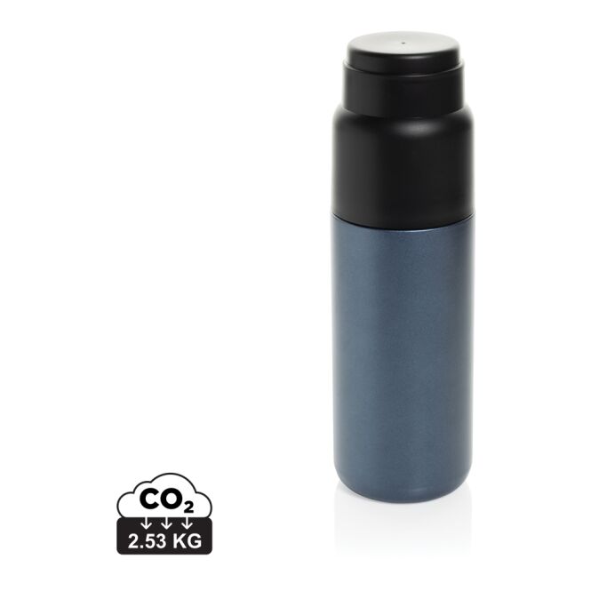 Kundengeschenk Thermocup RCS – navy blau – mit Logodruck 500 ml vakuumisoliert auslaufsicher nachhaltig für Mitarbeiter-Onboarding